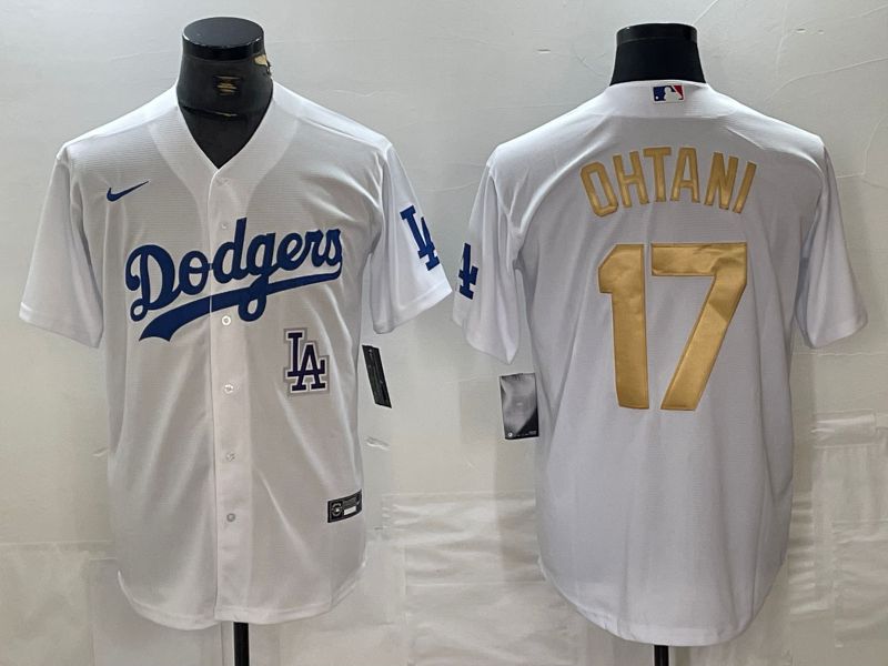 Men Los Angeles Dodgers #17 Ohtani White Nike Game MLB Jersey style 11->los angeles dodgers->MLB Jersey